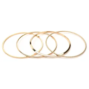 Gold Plate Set Of 4 Bangle Bracelets