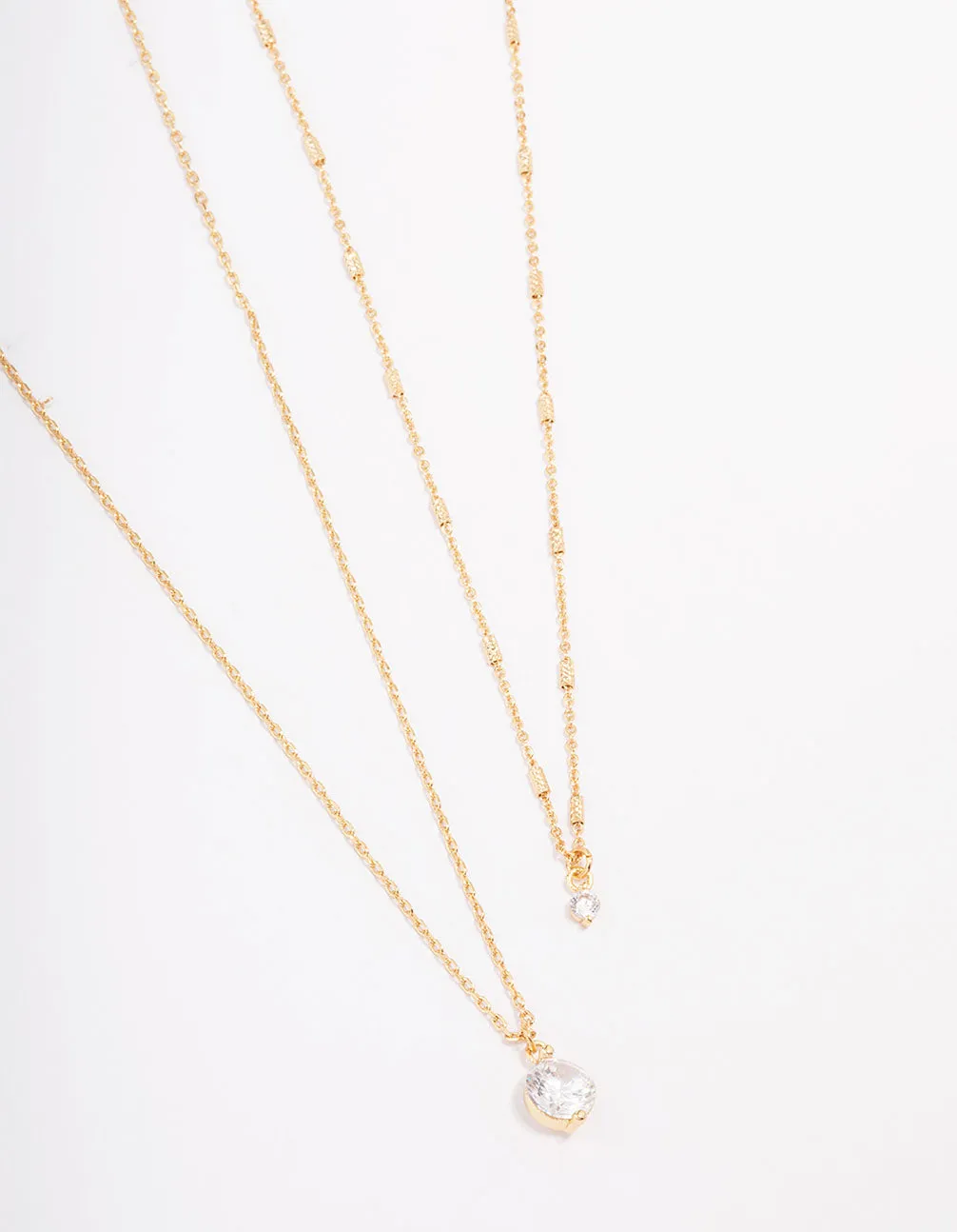 Gold Plated Delicate Cubic Zirconia Necklace Pack