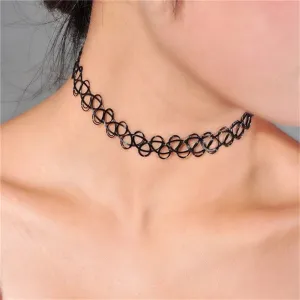 Gothic Elastic Necklace Stretch Tattoo Choker - 5 Colours