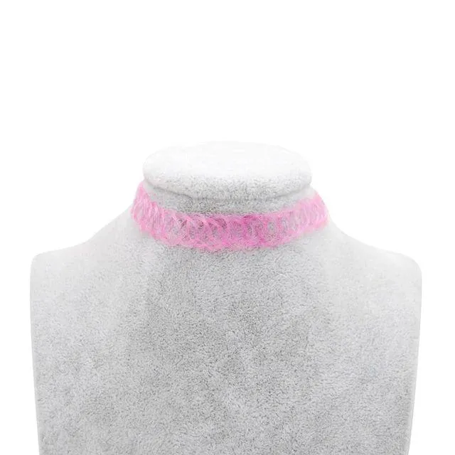 Gothic Elastic Necklace Stretch Tattoo Choker - 5 Colours