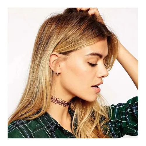 Gothic Elastic Necklace Stretch Tattoo Choker - 5 Colours