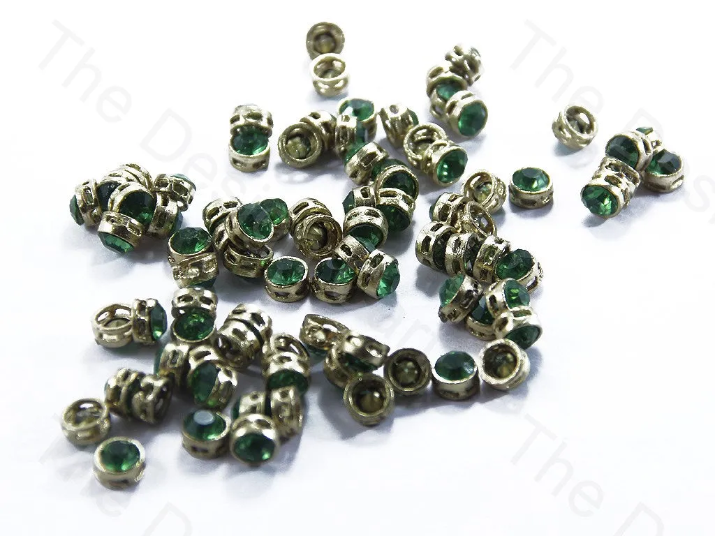 Green Circular Golden Kundan Stones