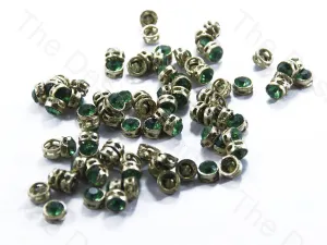 Green Circular Golden Kundan Stones