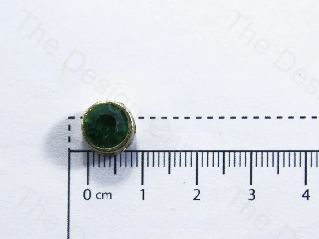 Green Circular Golden Kundan Stones