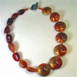 Handmade Artisan Bead Necklace with Gemstone Accents
