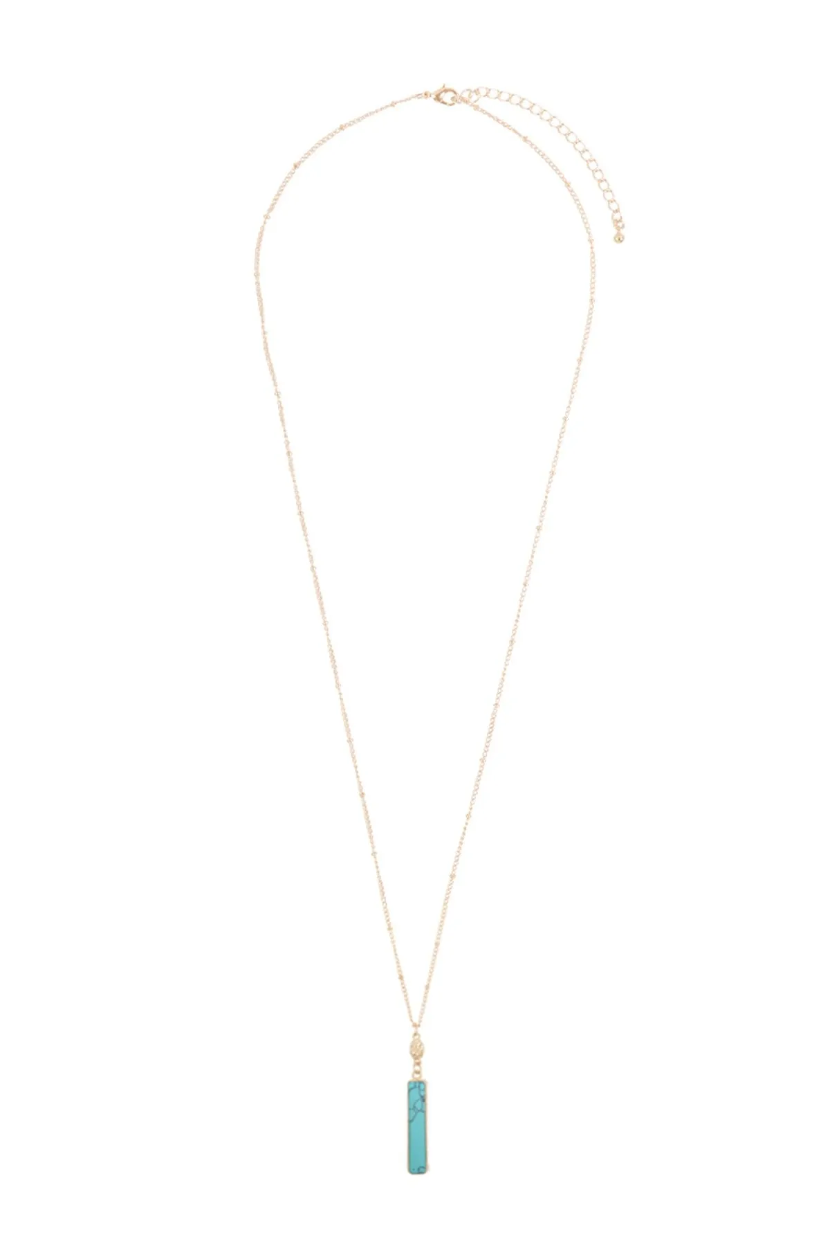 Hdn3117 - Bar Natural Stone Pendant Necklace