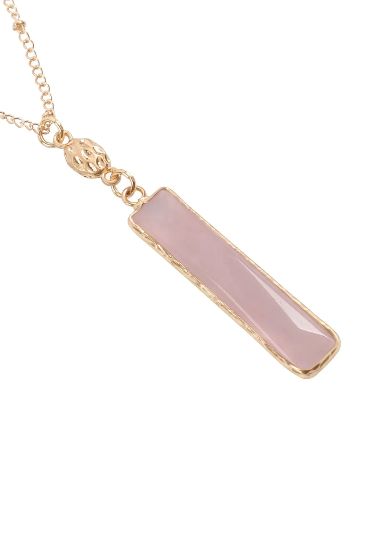 Hdn3117 - Bar Natural Stone Pendant Necklace