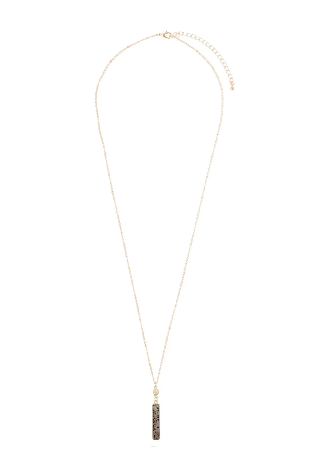 Hdn3117 - Bar Natural Stone Pendant Necklace