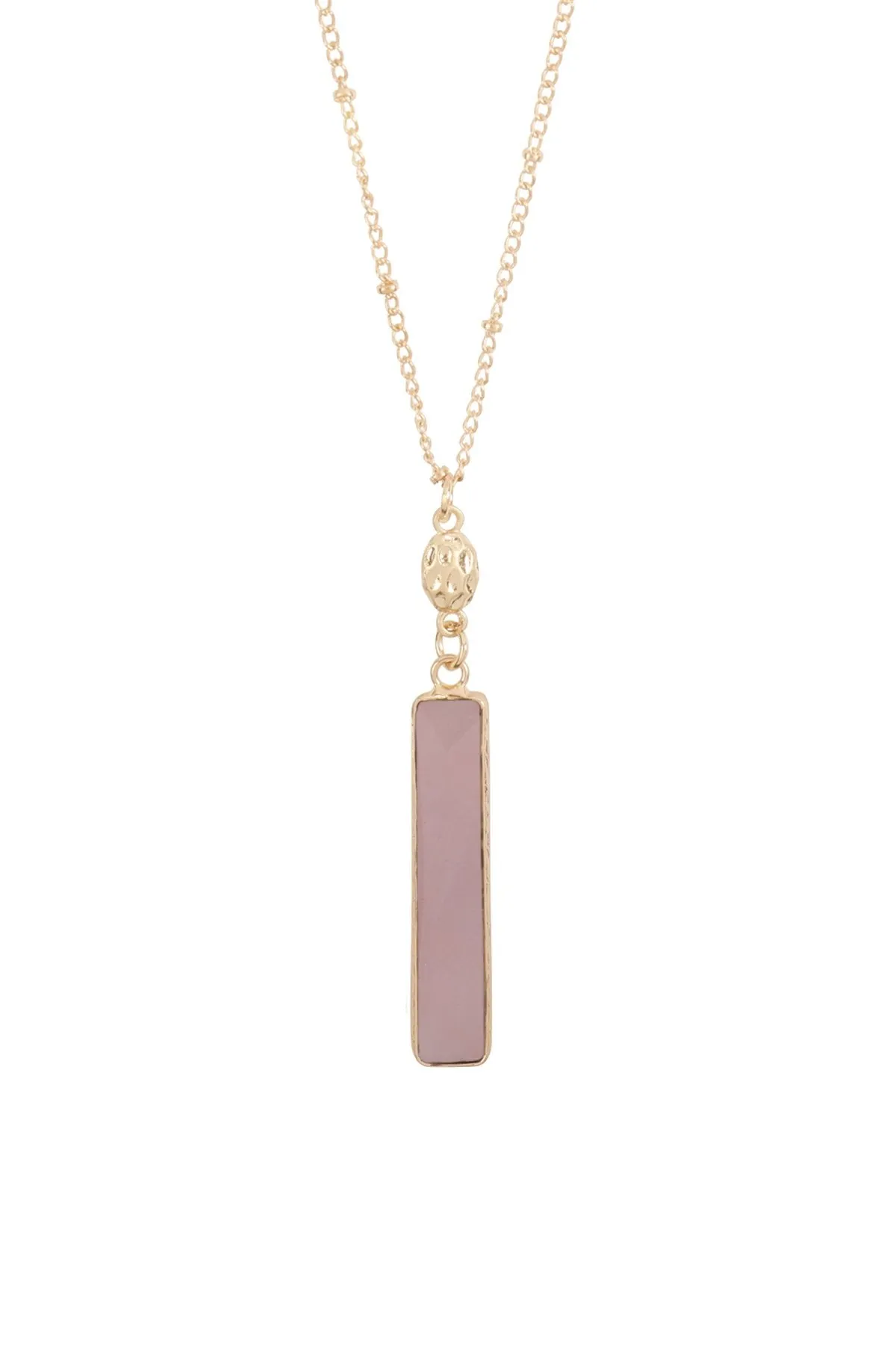 Hdn3117 - Bar Natural Stone Pendant Necklace