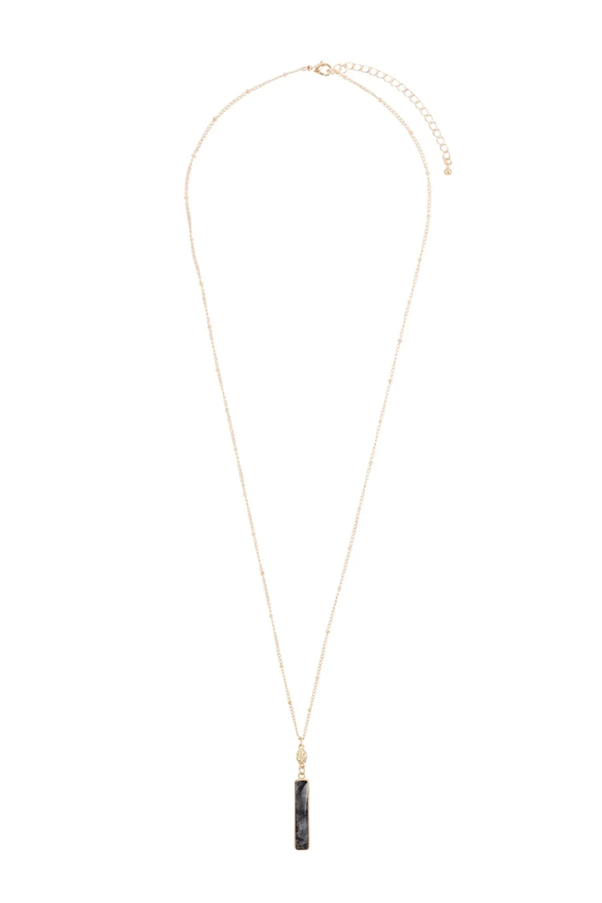 Hdn3117 - Bar Natural Stone Pendant Necklace