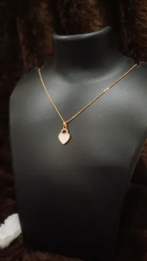 Heart lock pendant chain_anti tarnish