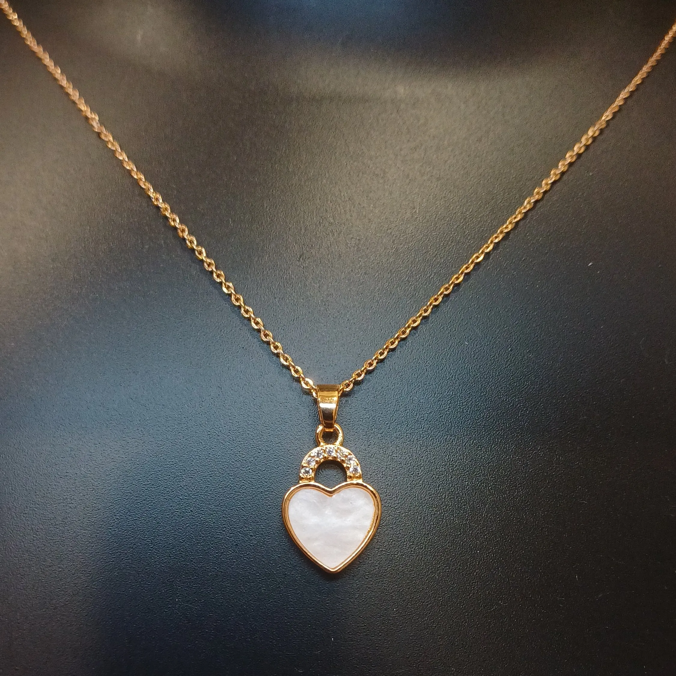Heart lock pendant chain_anti tarnish