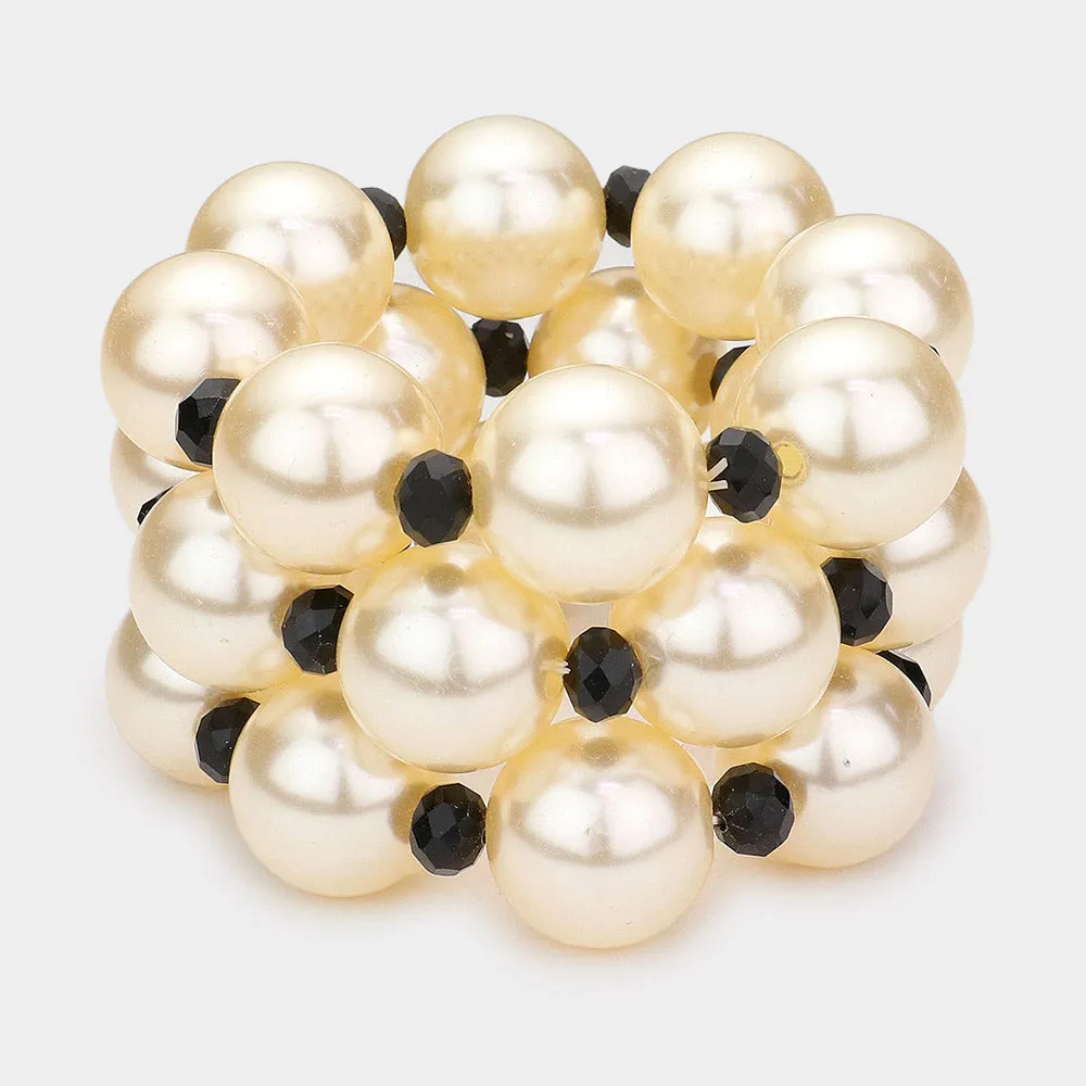 iLLASPARKZ 3PCS - Chunky Pearl Stretch Multilayered Bracelets