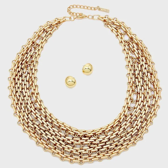 iLLASPARKZ Chunky Metal Chain Collar Necklace