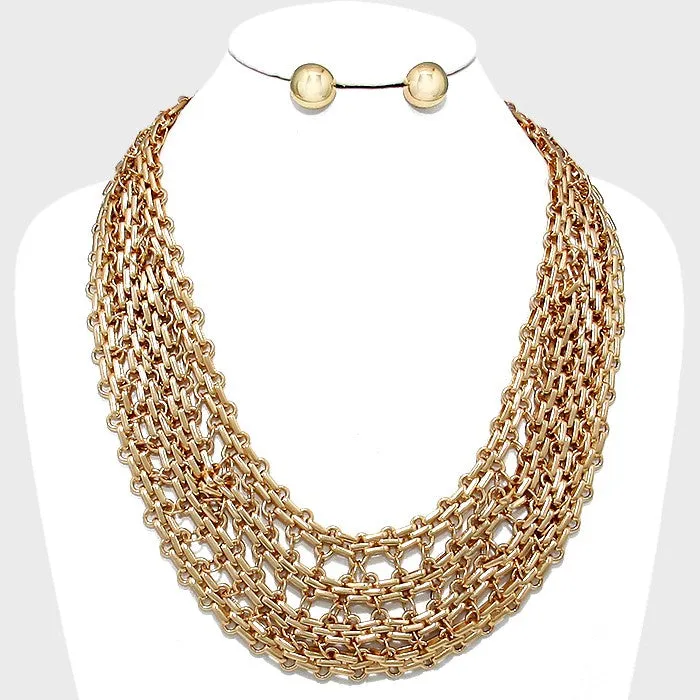 iLLASPARKZ Chunky Metal Chain Collar Necklace
