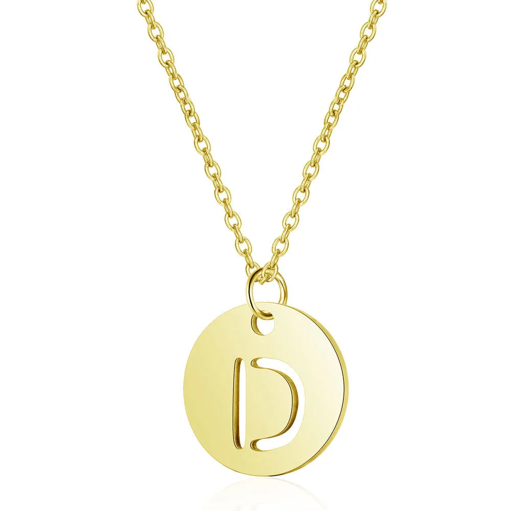 Initial Stylish Stainless Steel Pendant Necklace