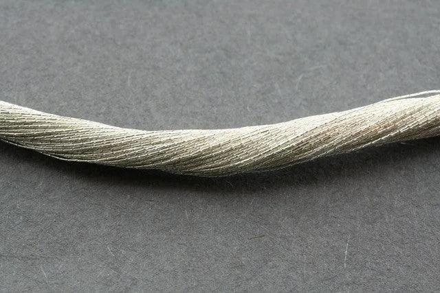 Japanese silk strand necklace - silver
