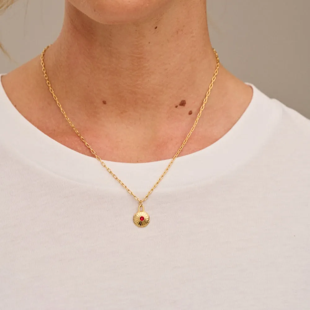 July Birthstone Necklace Made With Swarovski® Crystals - Gold