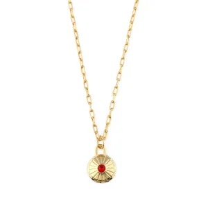 July Birthstone Necklace Made With Swarovski® Crystals - Gold