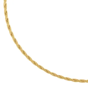Keene Jewelers 14kt Yellow Gold Womens Polished Finish Textured Twisted Braided Necklace Size 18 Inches