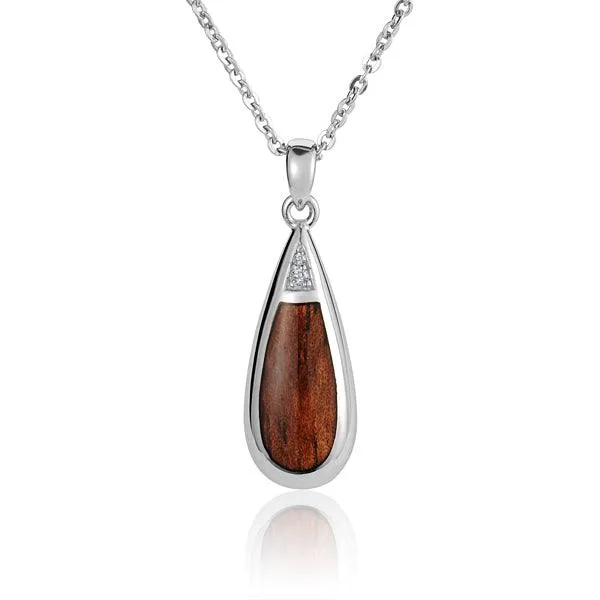 Koa Wood Salty Teardrop Pendant