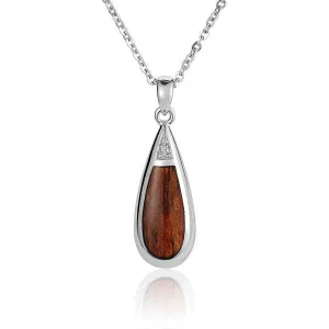 Koa Wood Salty Teardrop Pendant