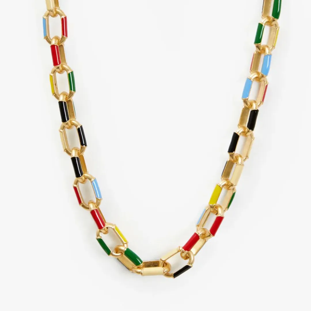 Le Link Necklace (Vintage Gold   Multi)
