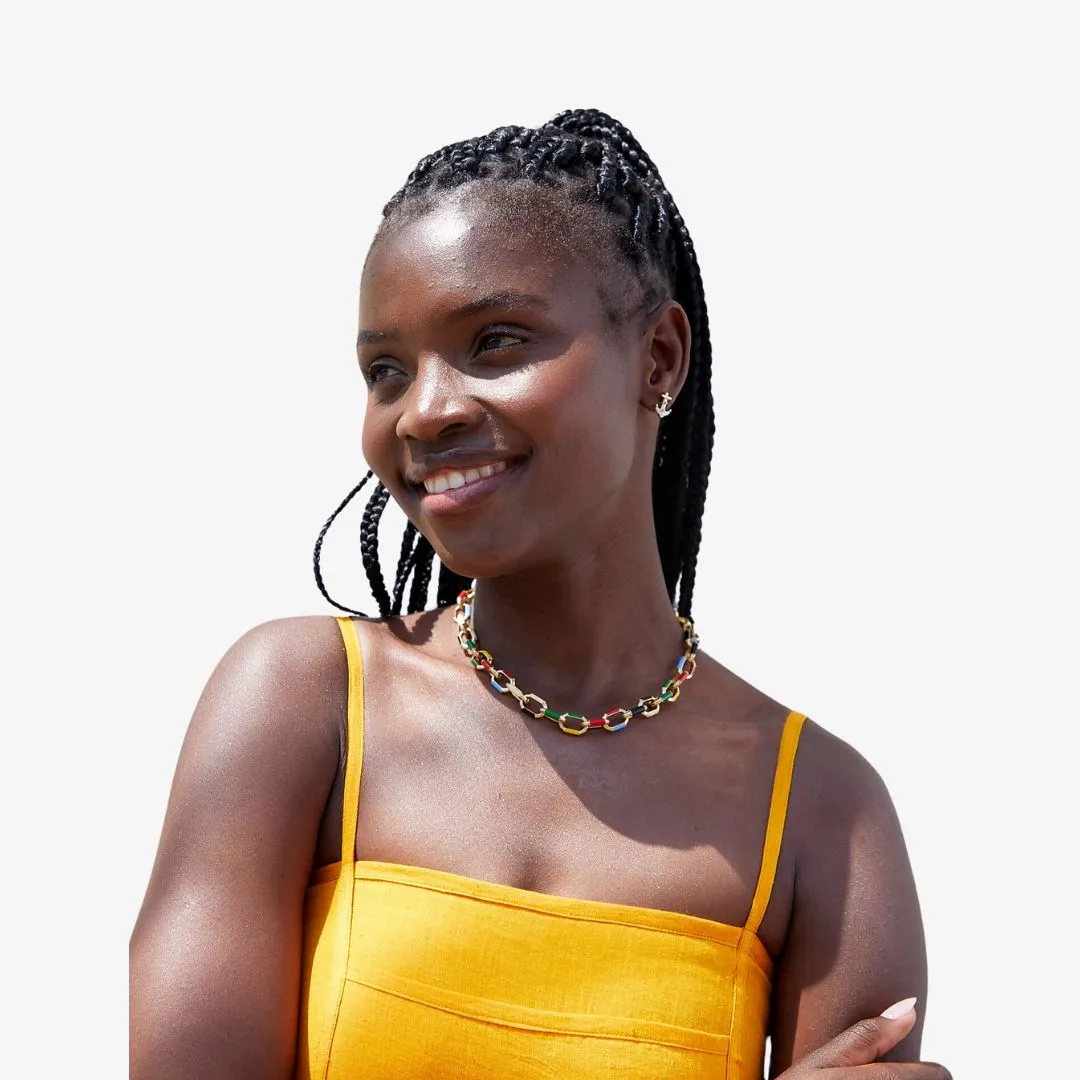Le Link Necklace (Vintage Gold   Multi)