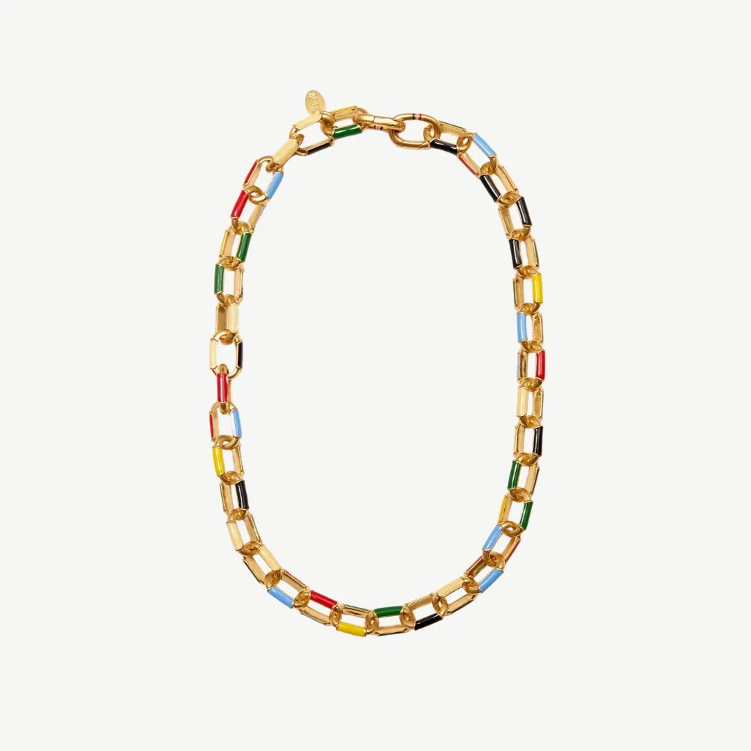 Le Link Necklace (Vintage Gold   Multi)