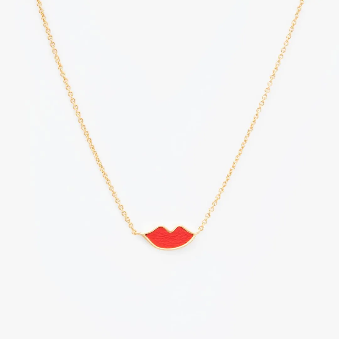 Lips Necklace (Vintage Gold   Poppy)