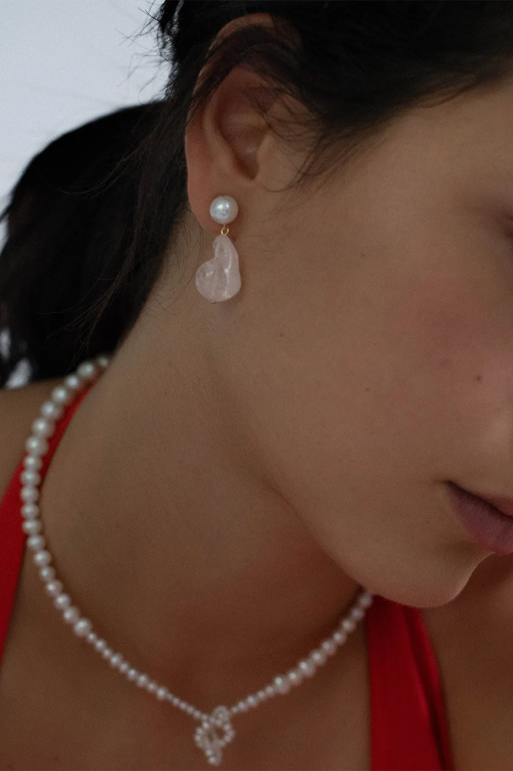 Loop‐the‐loop II - Pearl and Gold Vermeil Necklace