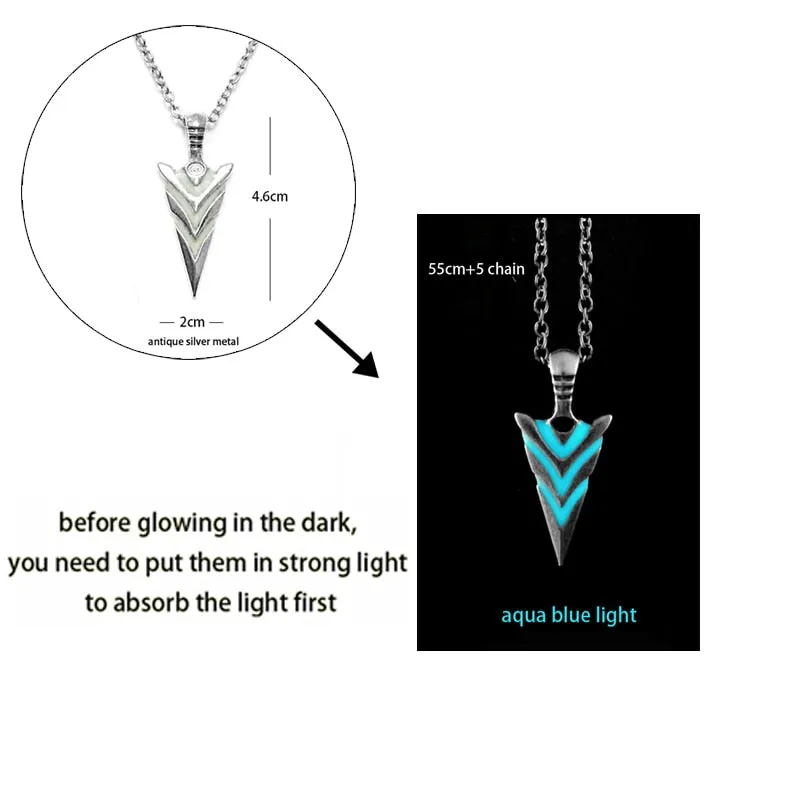 Luminous Dragon Necklace Glowing Night Fluorescence Silver Plated Glow In The Dark Necklace