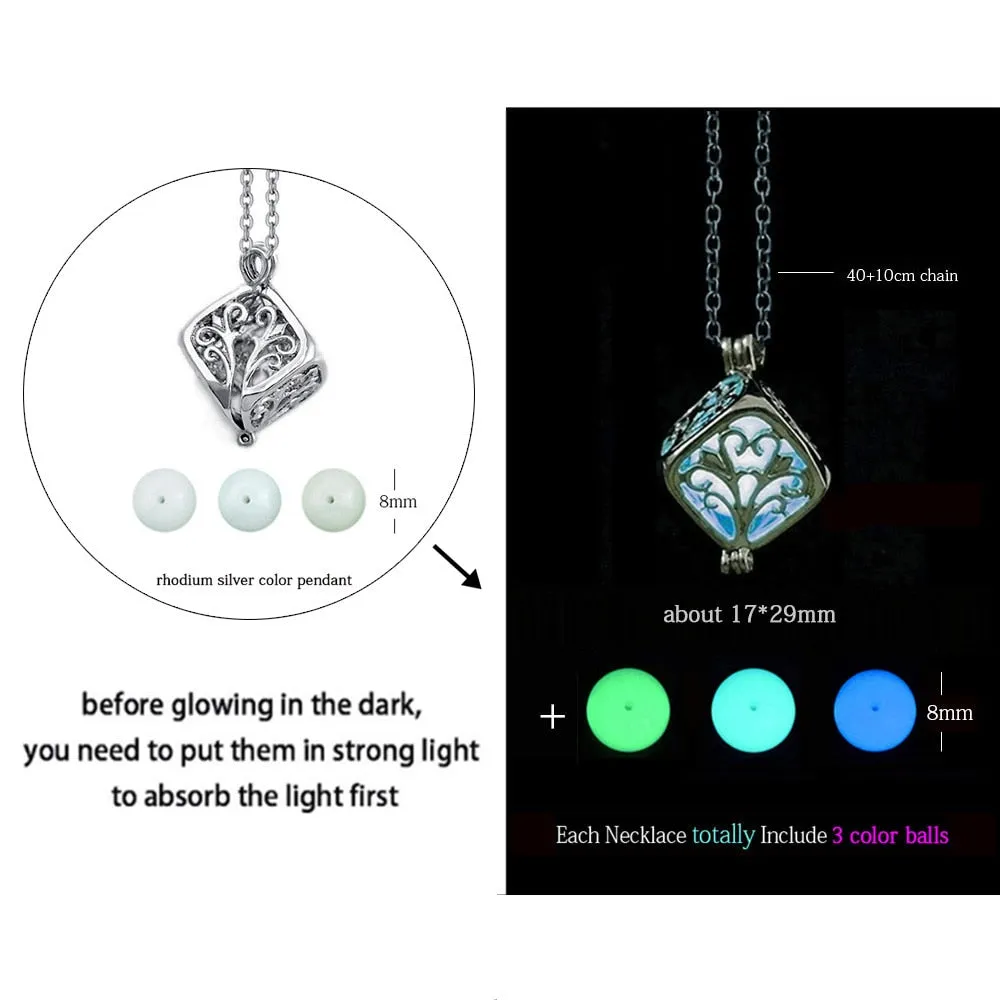 Luminous Dragon Necklace Glowing Night Fluorescence Silver Plated Glow In The Dark Necklace