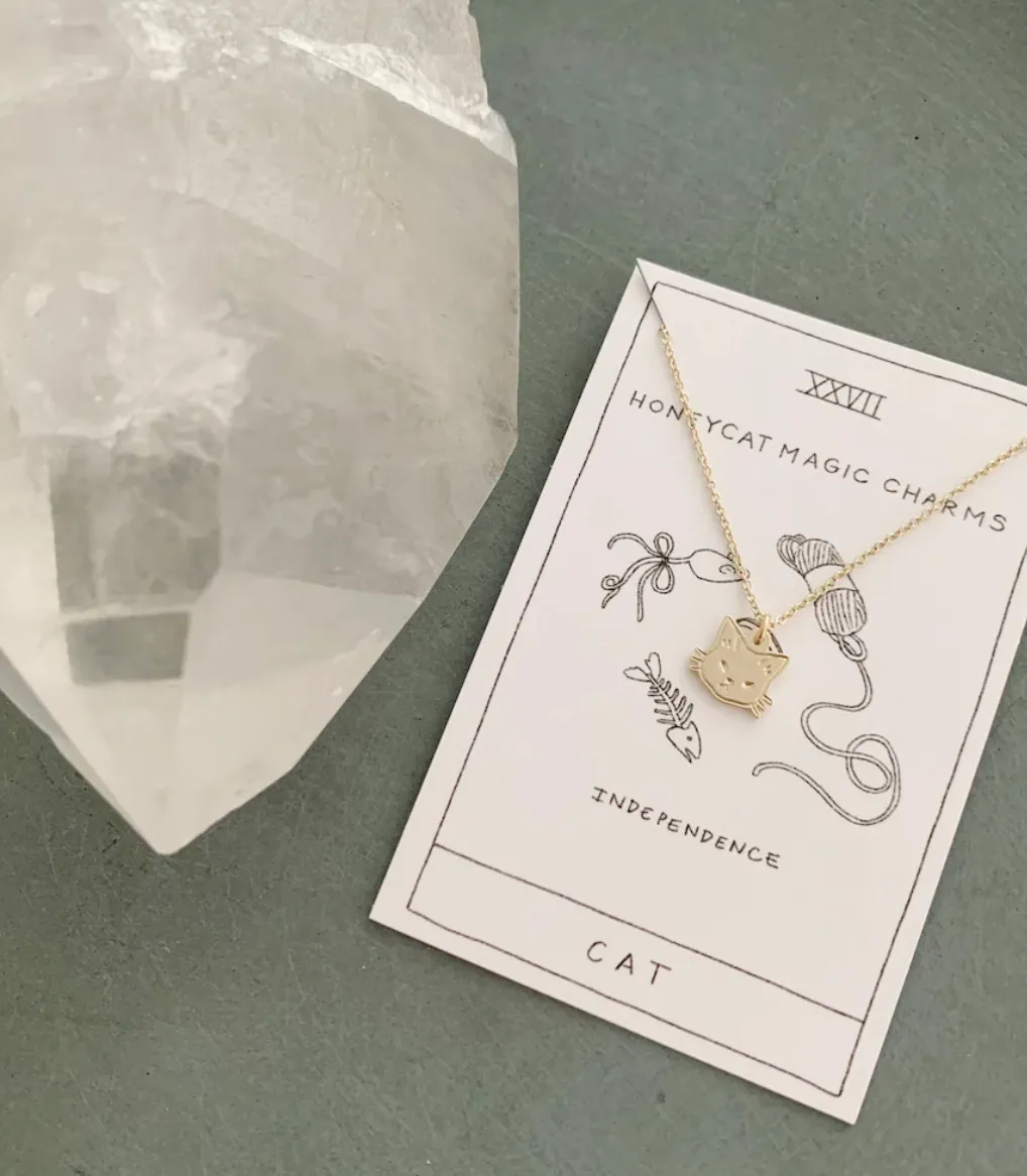 magic charm cat necklace