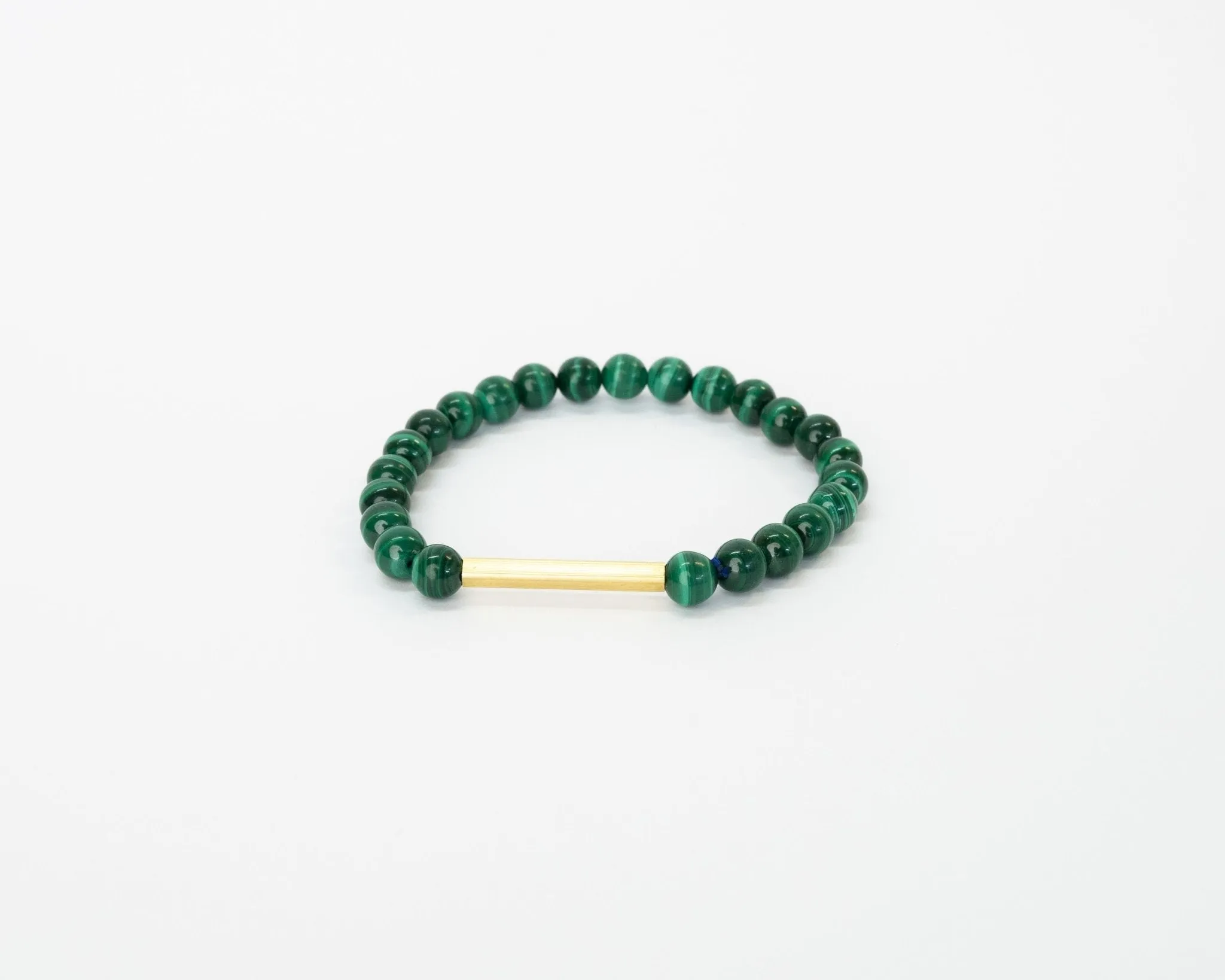 Malachite Bracelet with Golden Charm