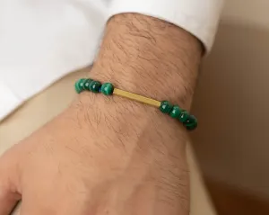 Malachite Bracelet with Golden Charm