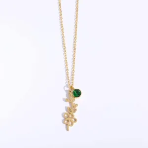 MAY Birth Flower Necklace | Gold Plated Birthstone Necklace | Gifts for Her | Custom Flower Necklace | Charm Necklace | Women's Gift