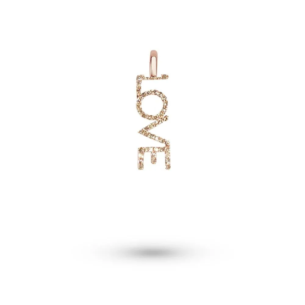 Meira T Rose Gold Diamond LOVE Charm