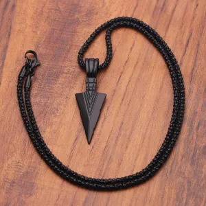 Men's Matte Necklace with Arrow Pendant