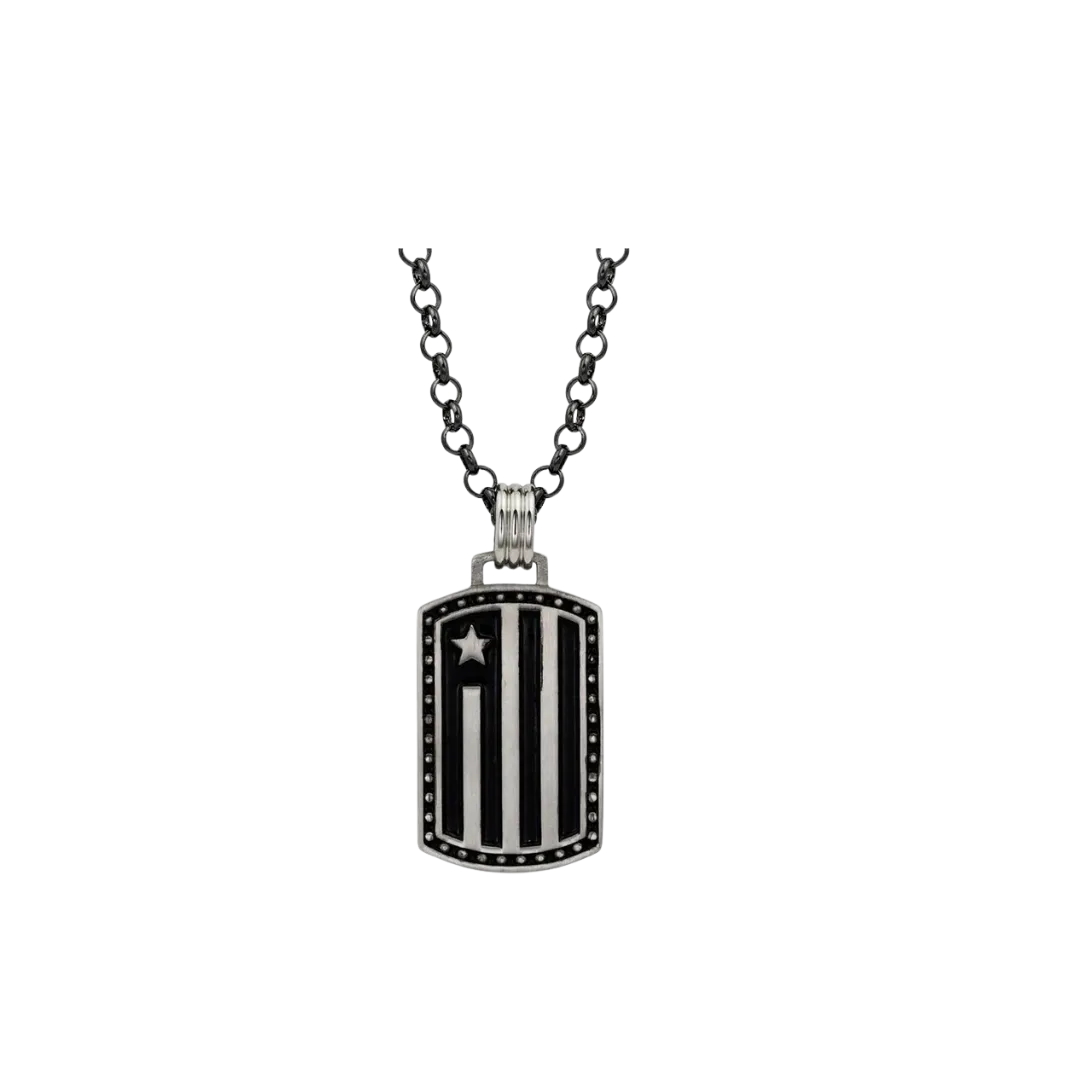 Montana Men's Silversmiths Independence Day Flag Necklace