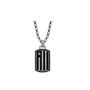 Montana Men's Silversmiths Independence Day Flag Necklace
