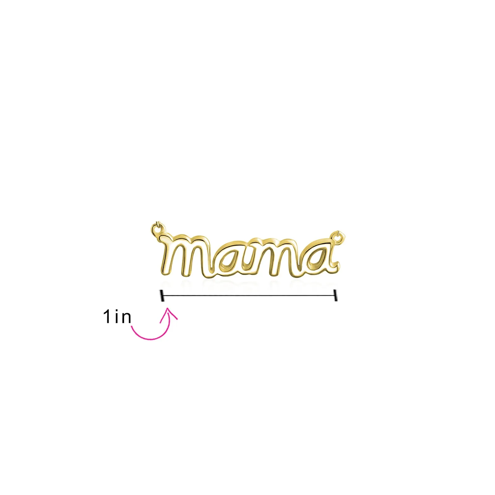 Name Plated MAMA Pendant Necklace for Mother Wife 14K Rose Gold Sterling Silver