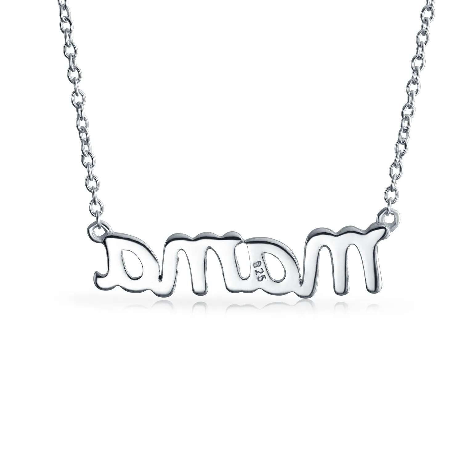 Name Plated MAMA Pendant Necklace for Mother Wife 14K Rose Gold Sterling Silver