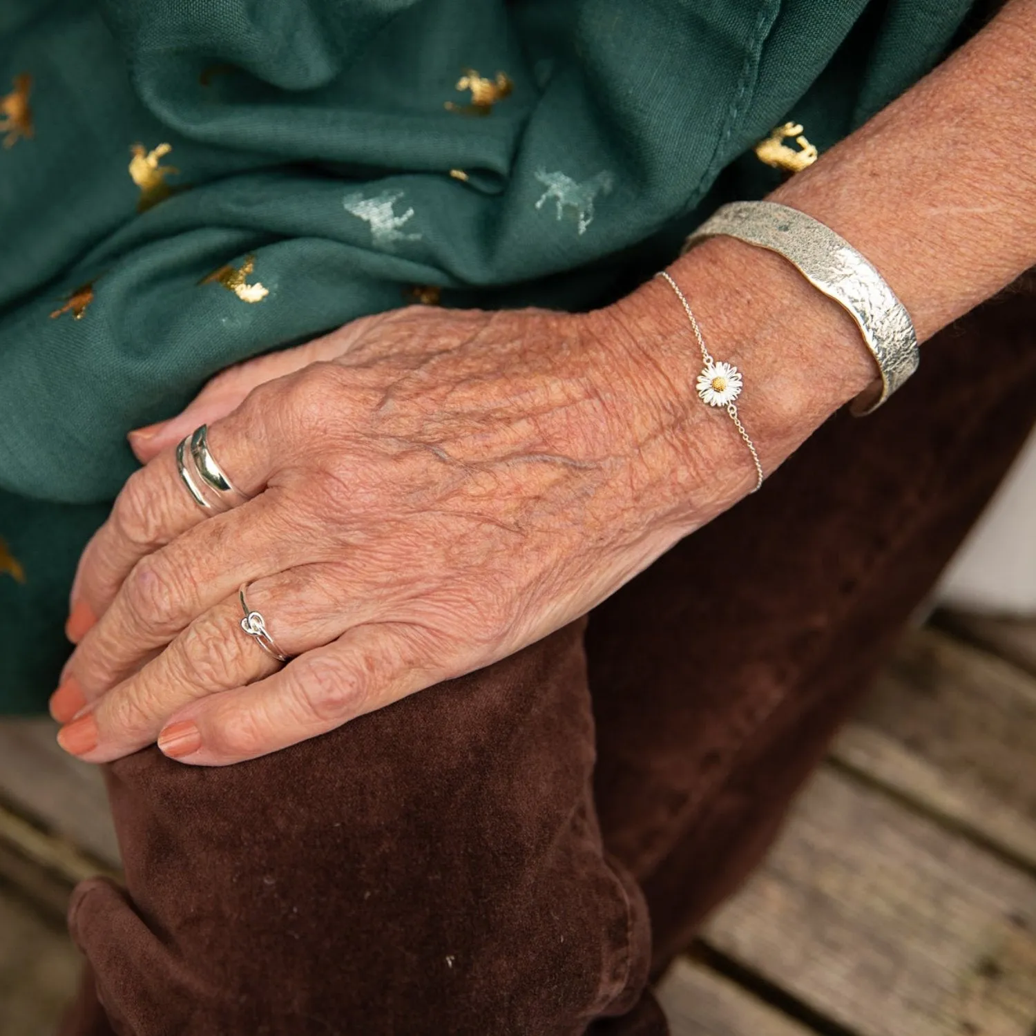 Narrow Textured Cuff Bracelet