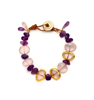 Nava Zahavi Yellow Gold Amethyst Lovers Bracelet