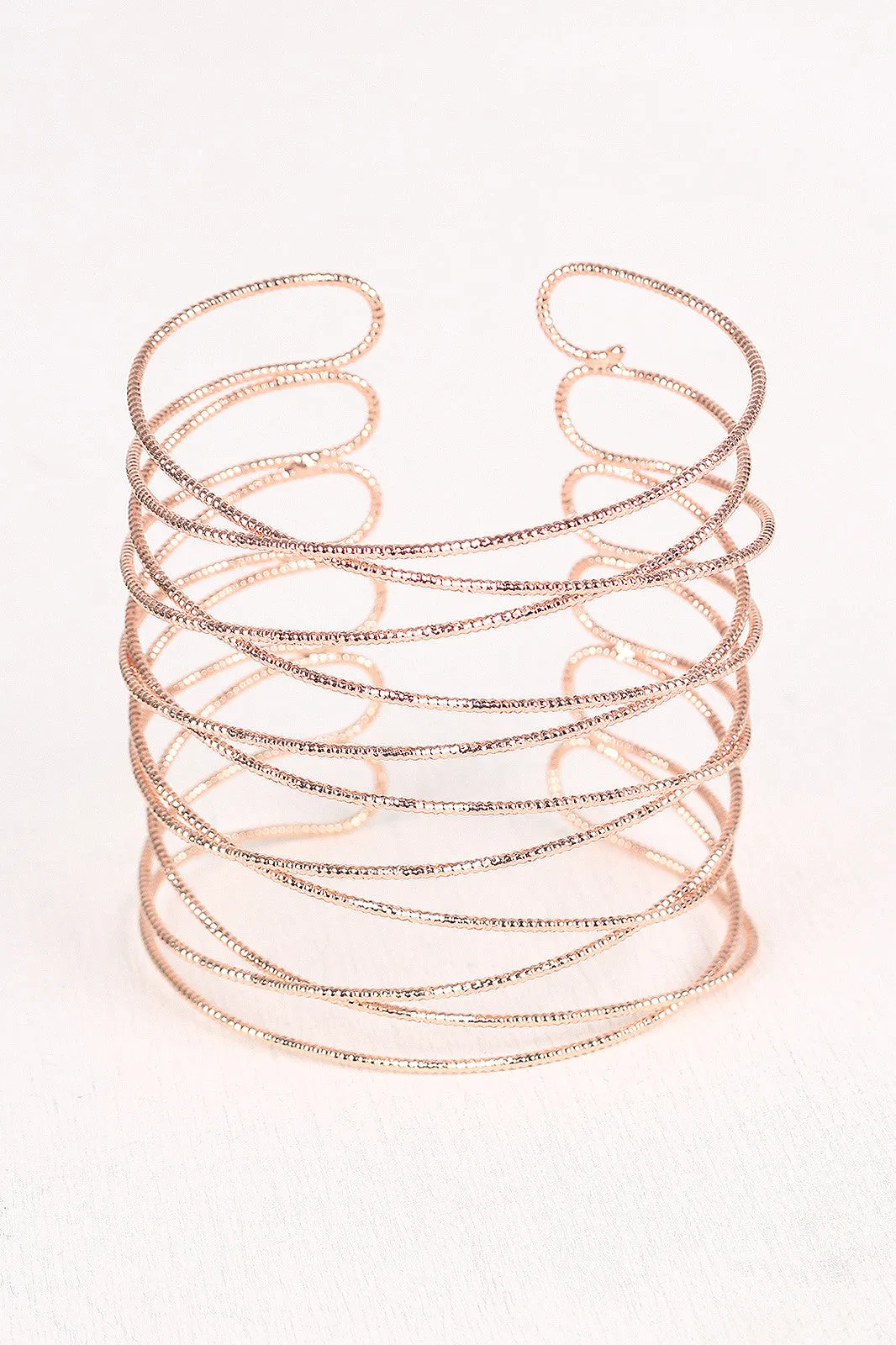 Overlapping Crisscross Cuff Bracelet