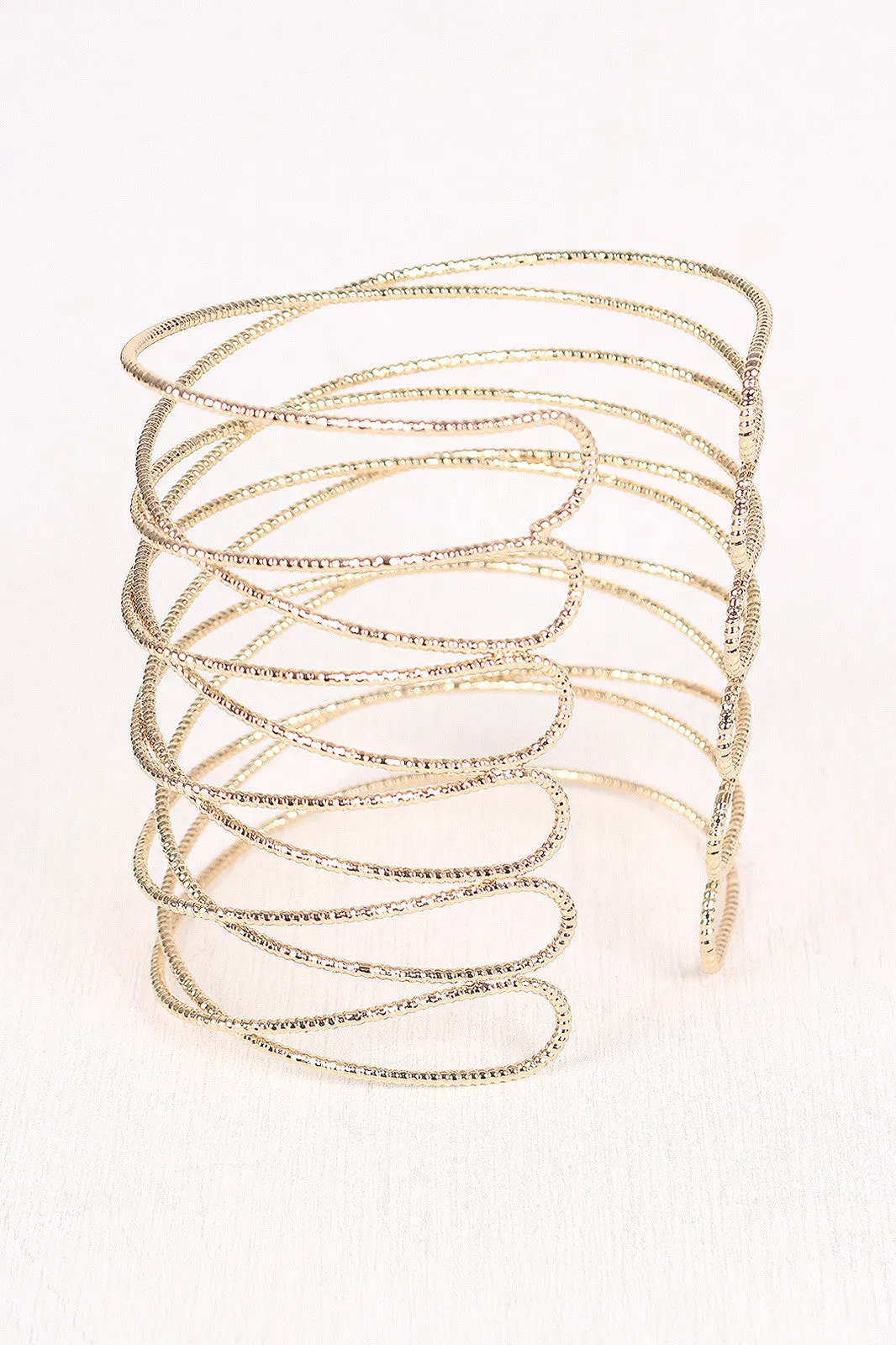 Overlapping Crisscross Cuff Bracelet