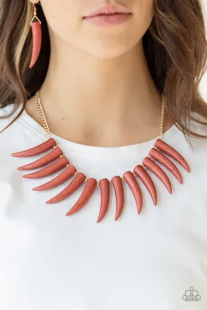 Paparazzi Necklace ~ Tusk Tundra - Brown