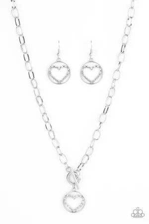 Paparazzi Necklace ~ With My Whole Heart - White