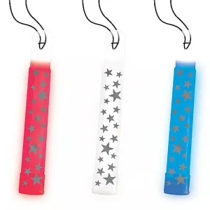 Patriotic Red, White & Blue Star Glow Stick Necklaces